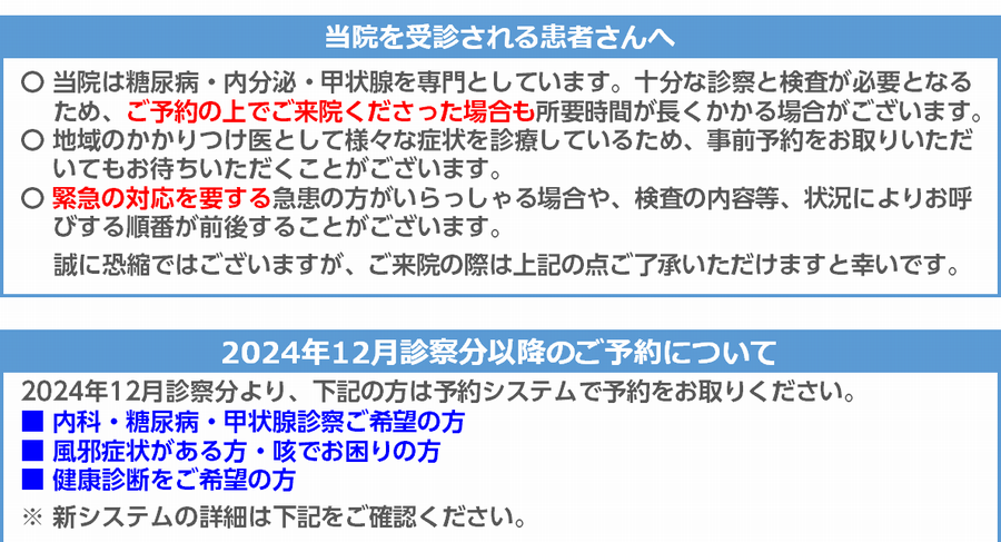受診される患者さんへ